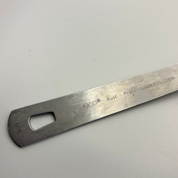 AMCO Stainless Steel Slotted Turner Spatula Rust Proof Nylon Head Kitchen Tool - Picture 2 of 4